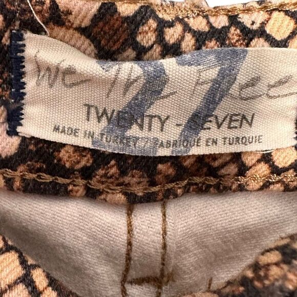 Free people animal snake print jeans women’s size 27 frayed bottoms tan - Picture 2 of 9